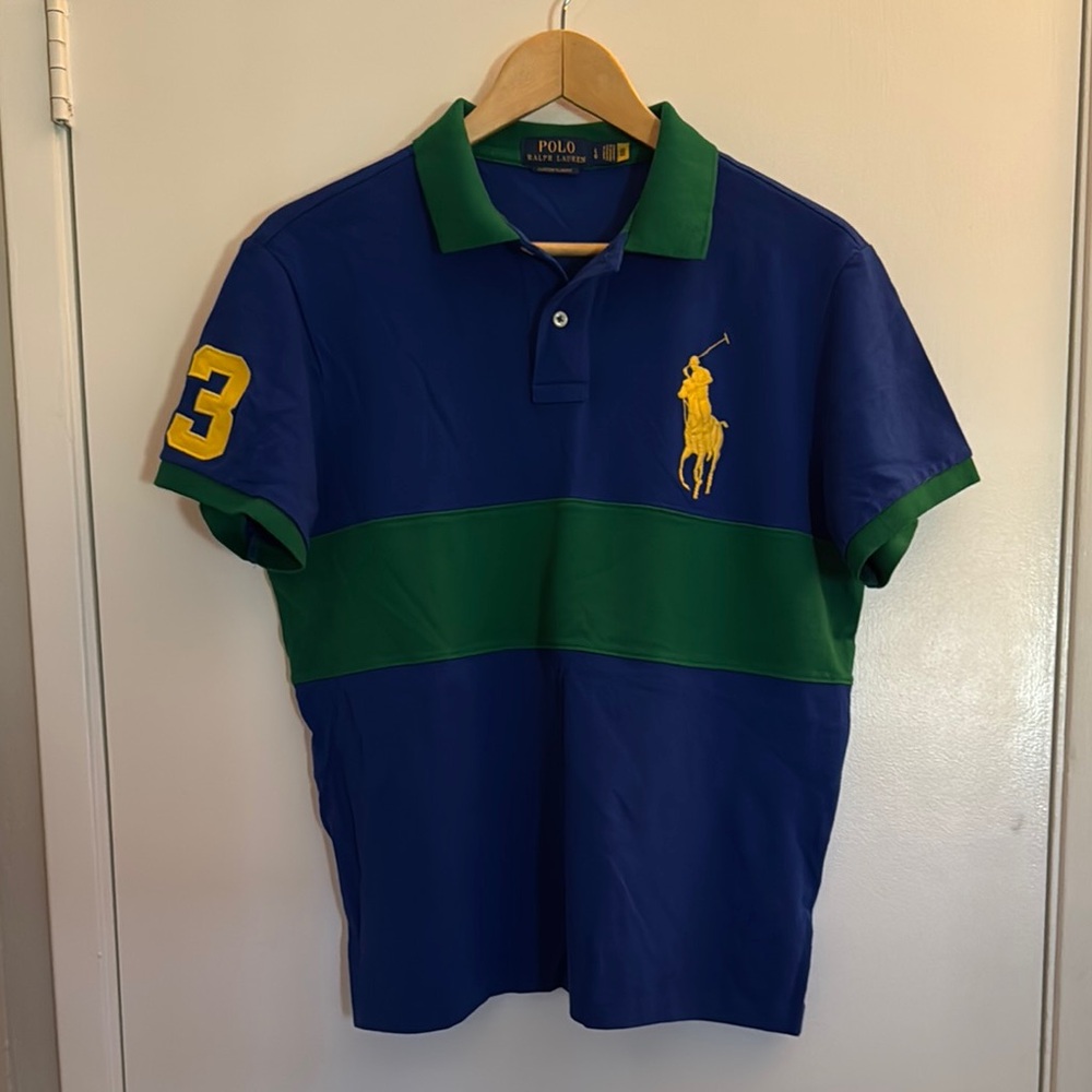 Polo by Ralph Lauren Blue and Green Classic Polo Shirt